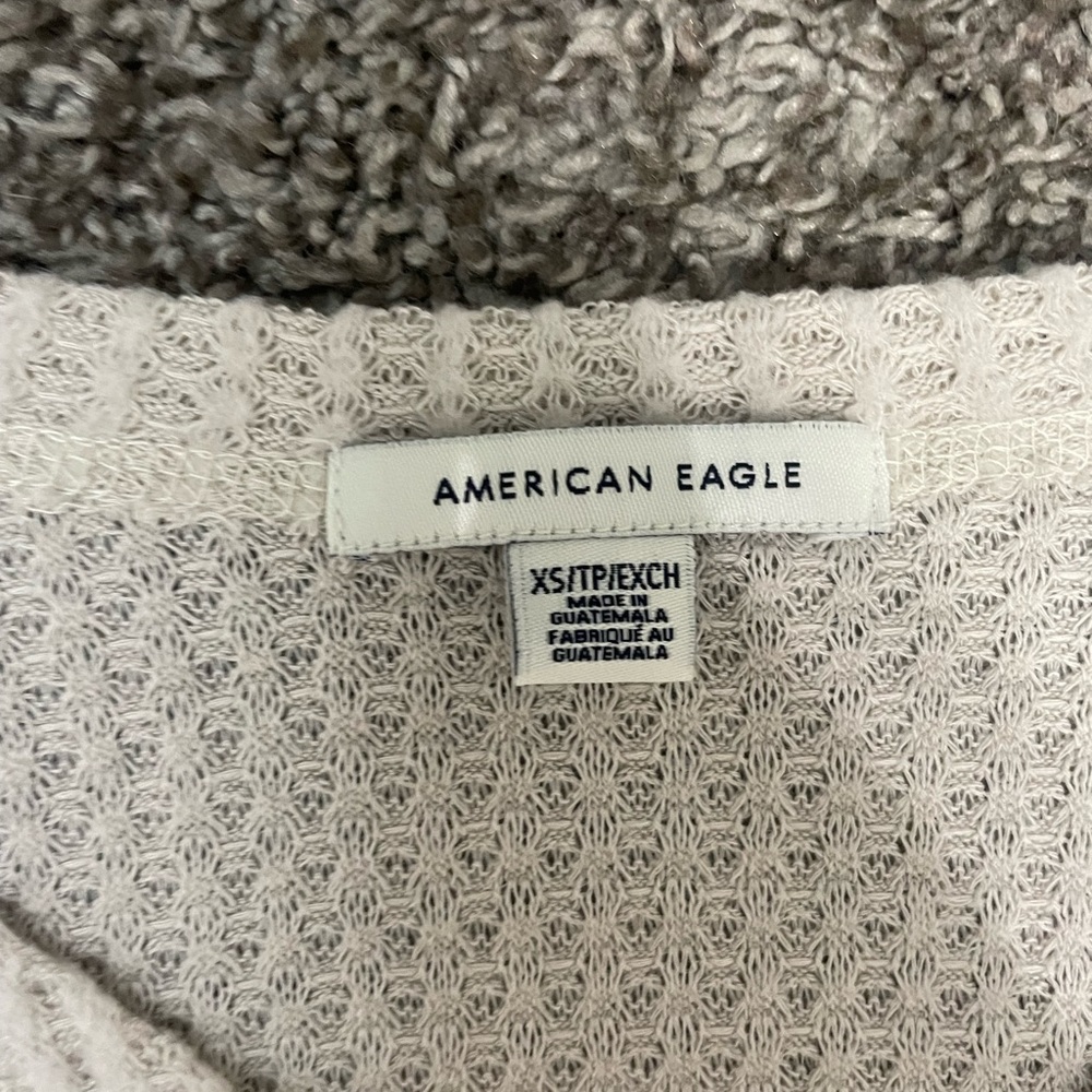 American Eagle Soft Waffle Print Button Sweater - image 2